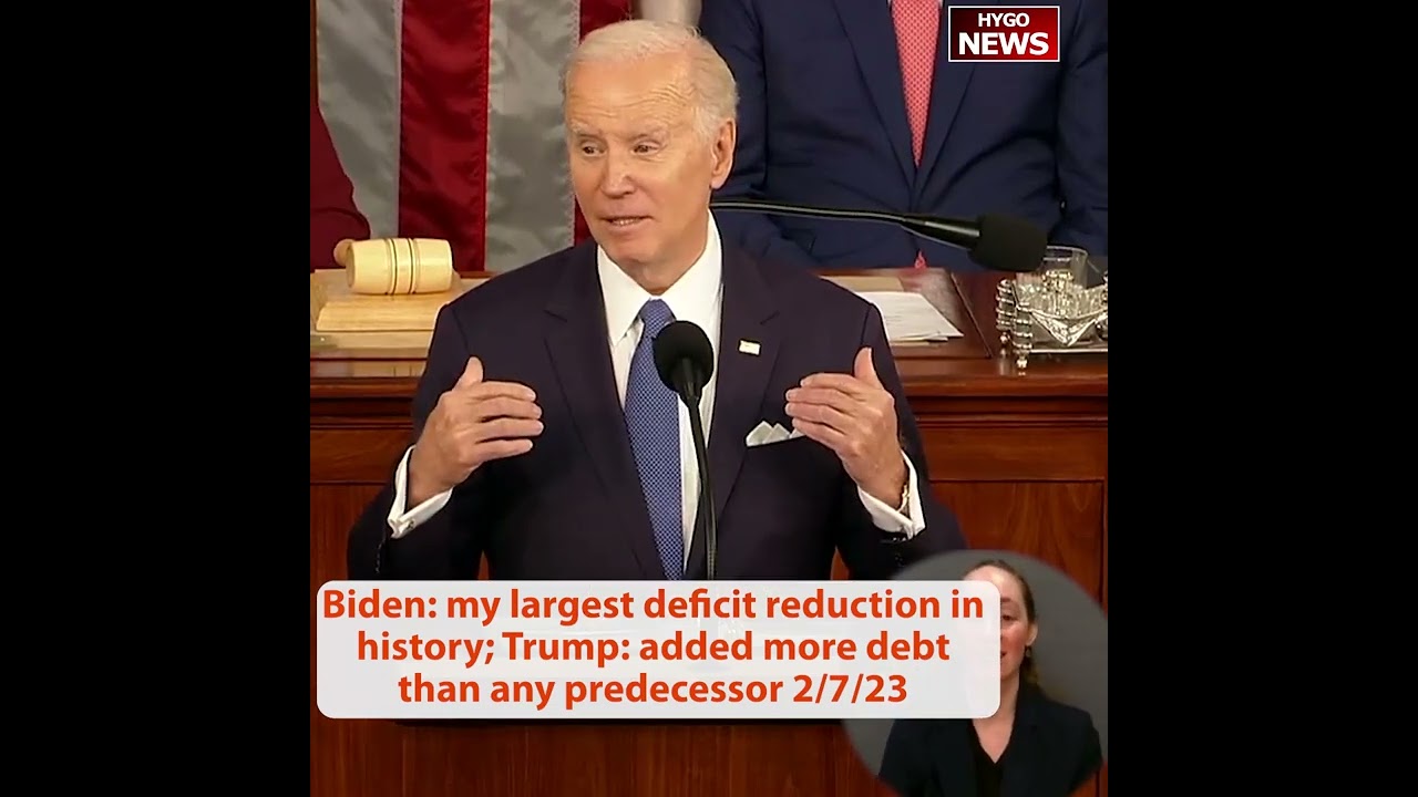 Biden: my largest deficit reduction in history; Trump: added more debt than any predecessor