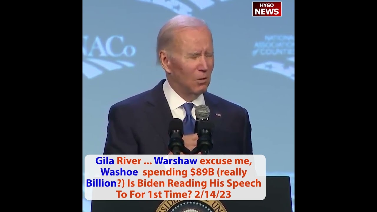 Gila River Warshaw, Washoe spending $89B (really Billion?) Is Biden Reading Speech To For 1st Time?