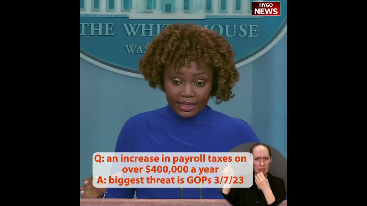 Q: an increase in payroll taxes on over $400,000 a year A: biggest threat is GOPs