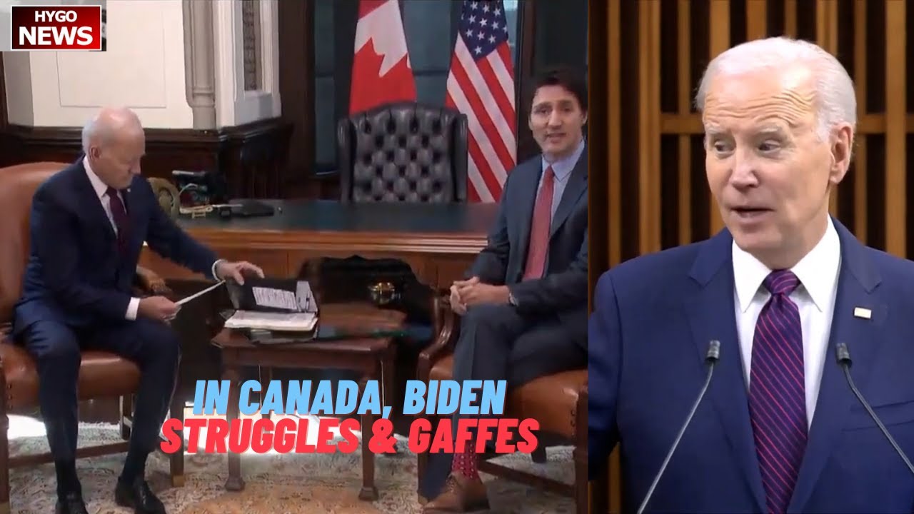 In Canada, Biden giant teleprompter “I applaud China”, struggles & gaffes