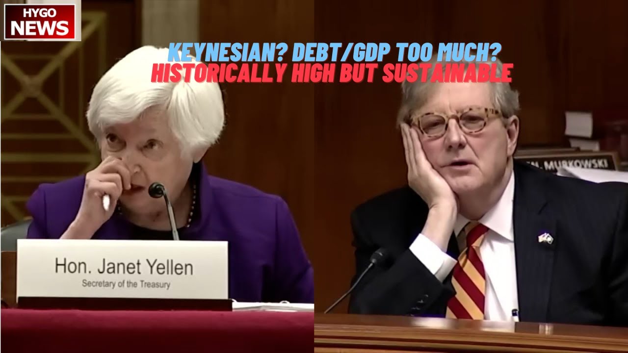 Kennedy: you’re a Keynesian? Debt/GDP is too much? Yellen: Historically high level but sustainable