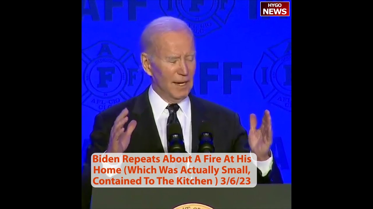 Biden Repeats About A Fire At His Home (Which Was Actually Small, Contained To The Kitchen )