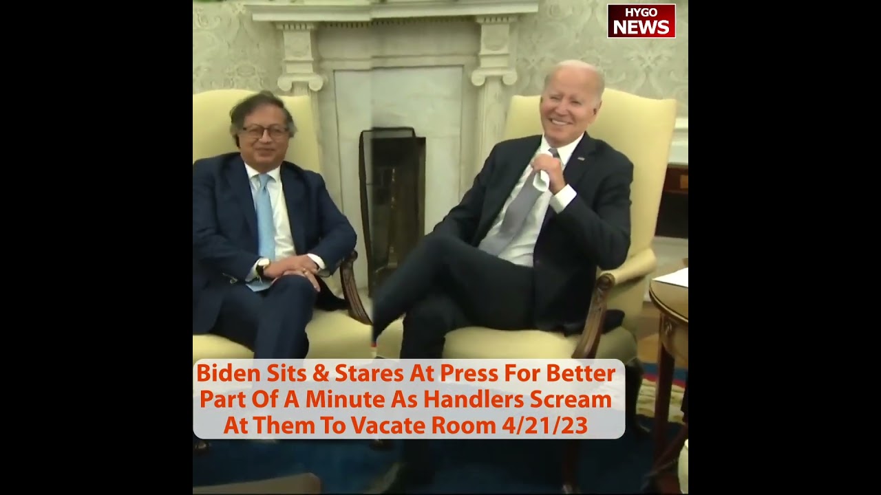 Biden Sits & Stares At Press For Better Part Of A Minute As Handlers Scream At Them To Vacate Room