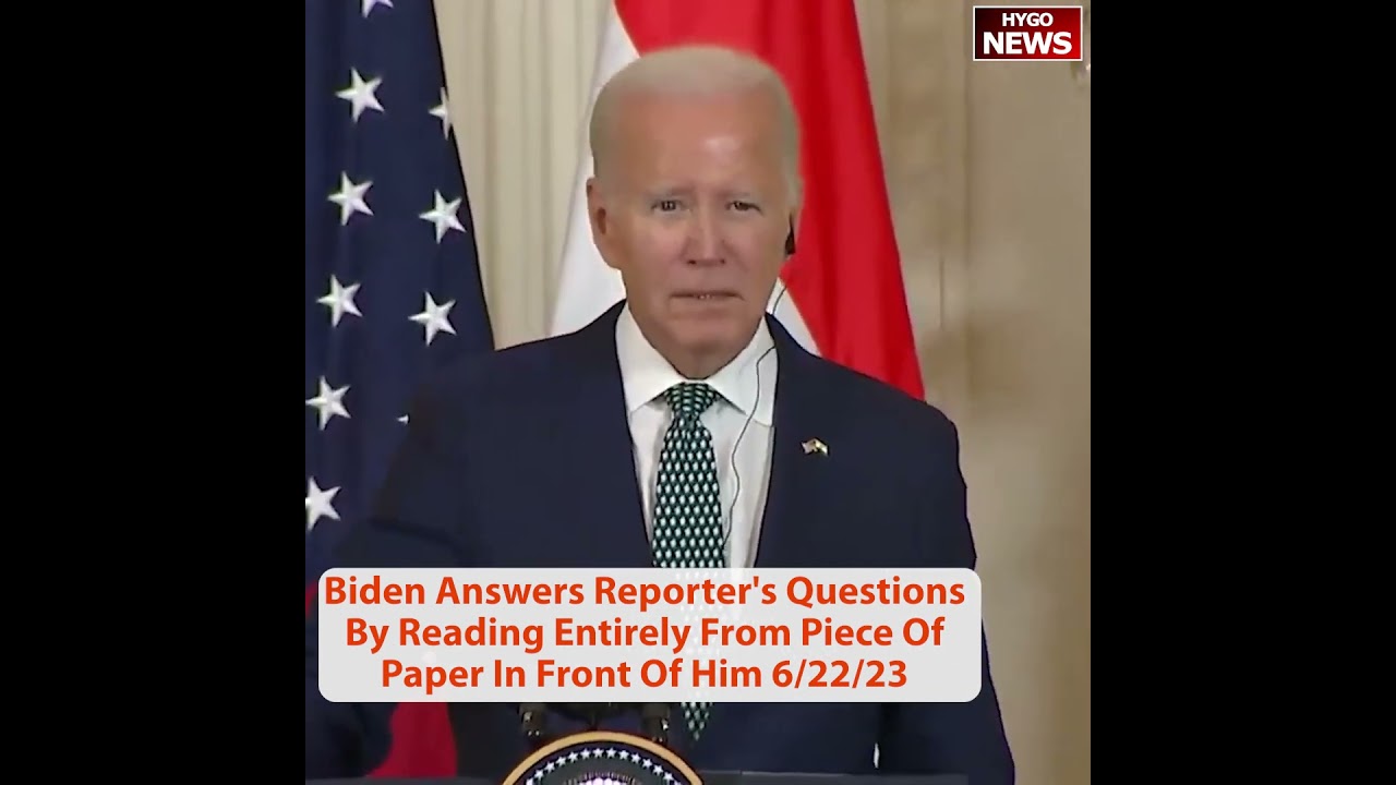 Biden Answers Reporter’s Questions By Reading Entirely From Piece Of Paper In Front Of Him, part 1
