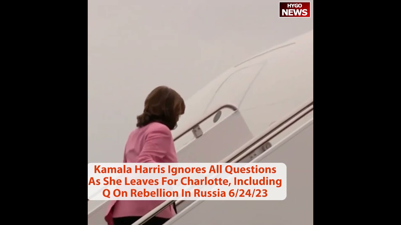 Kamala Harris Ignores All Questions As She Leaves For Charlotte, Including Q On Rebellion In Russia
