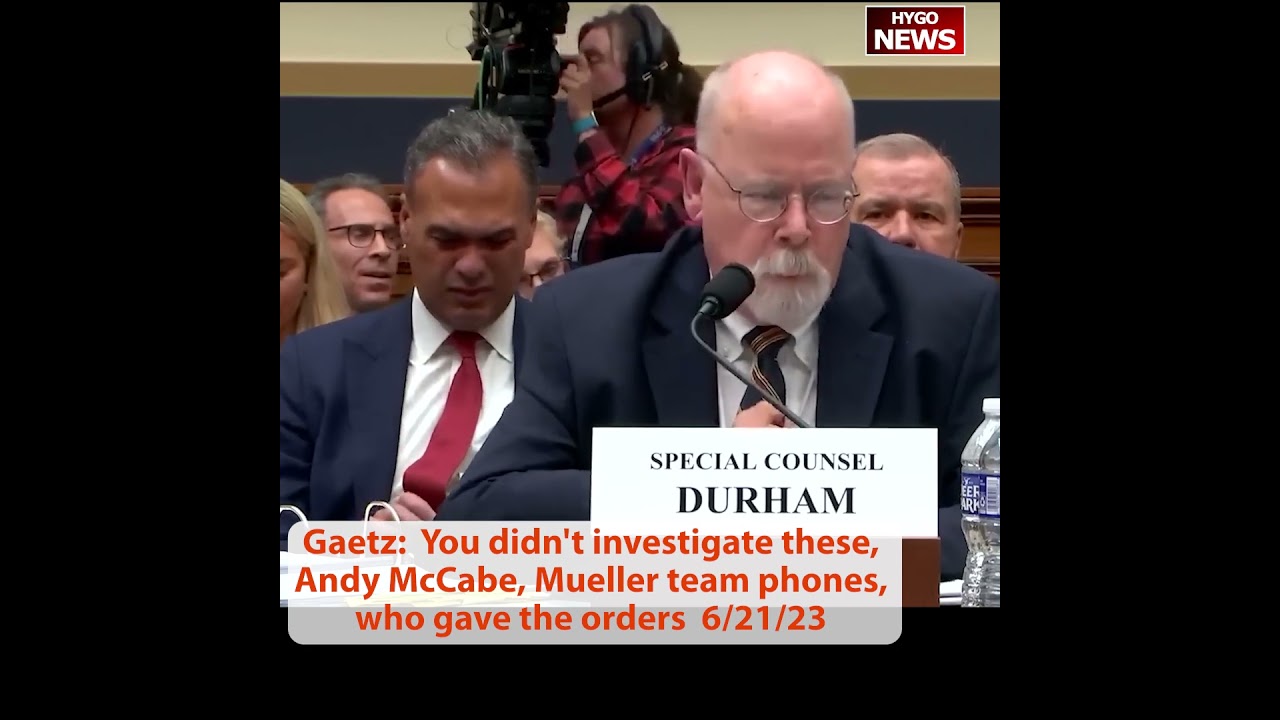 Gaetz: You didn’t investigate these, Andy McCabe, Mueller team phones, who gave the orders