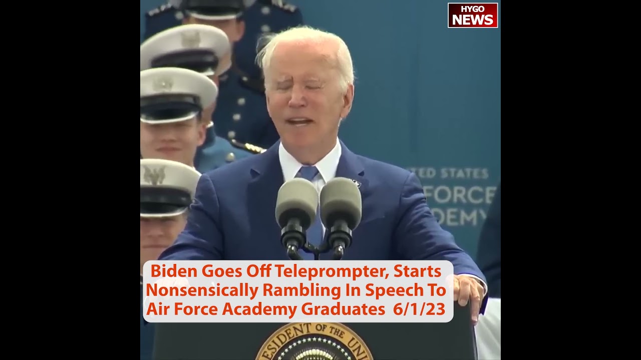 Biden Goes Off Teleprompter, Starts Nonsensically Rambling In Speech To Air Force Academy Graduates.
