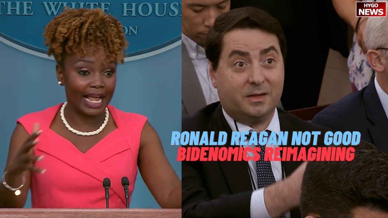 KJP Ronald Reagan not good, Bidenomics Reimagining Transforming, 34% economy approval rating