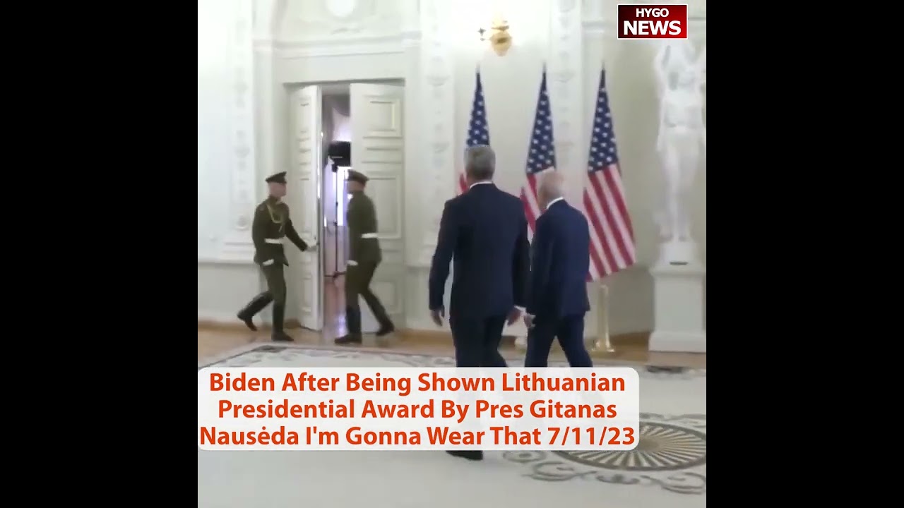 Biden After Being Shown Lithuanian Presidential Award By Pres Gitanas Nausėda I’m Gonna Wear That.