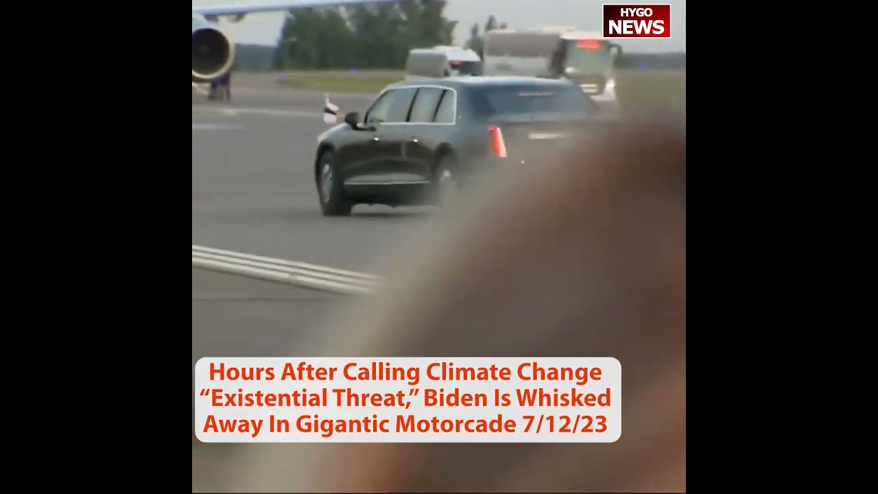 Hours After Calling Climate Change “Existential Threat,” Biden Is Whisked Away In Gigantic Motorcade