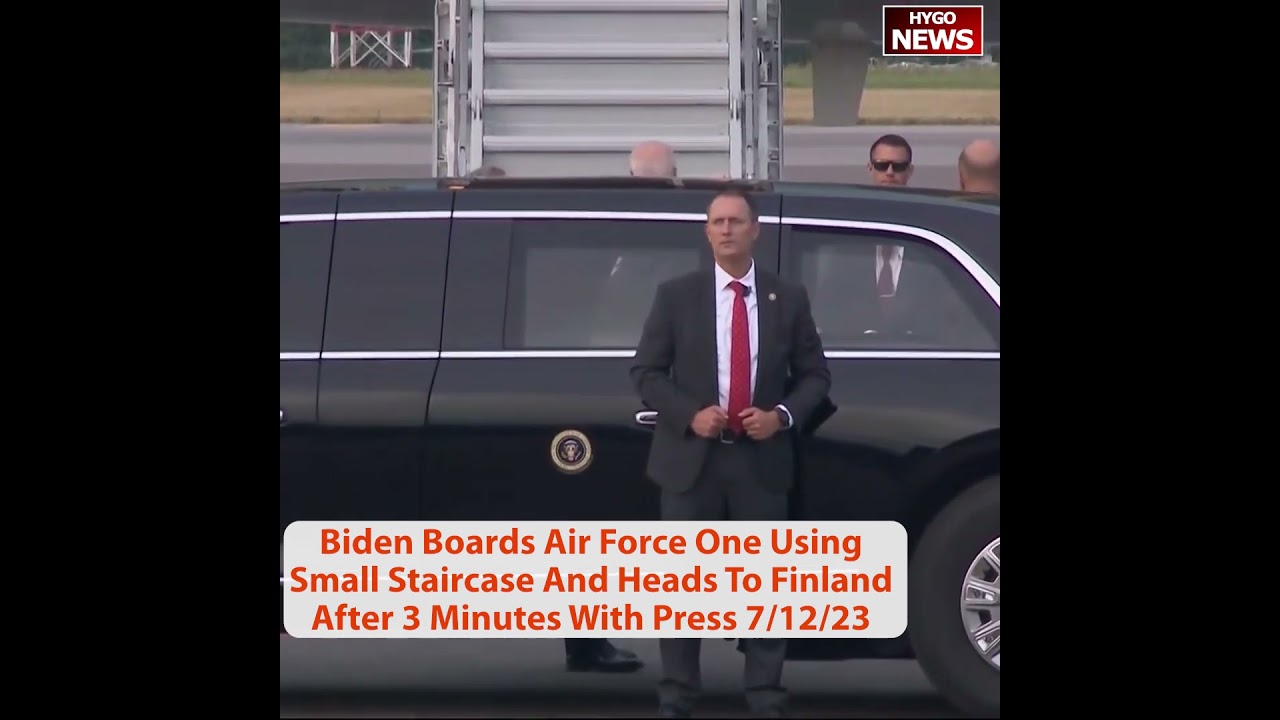 Biden Boards Air Force One Using Small Staircase And Heads To Finland After Three Minutes With Press