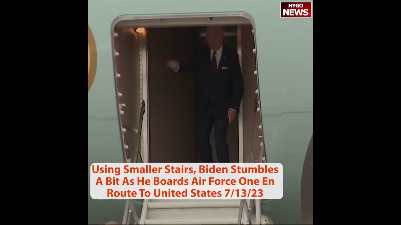 Using Smaller Stairs, Biden Stumbles A Bit As He Boards Air Force One En Route To US