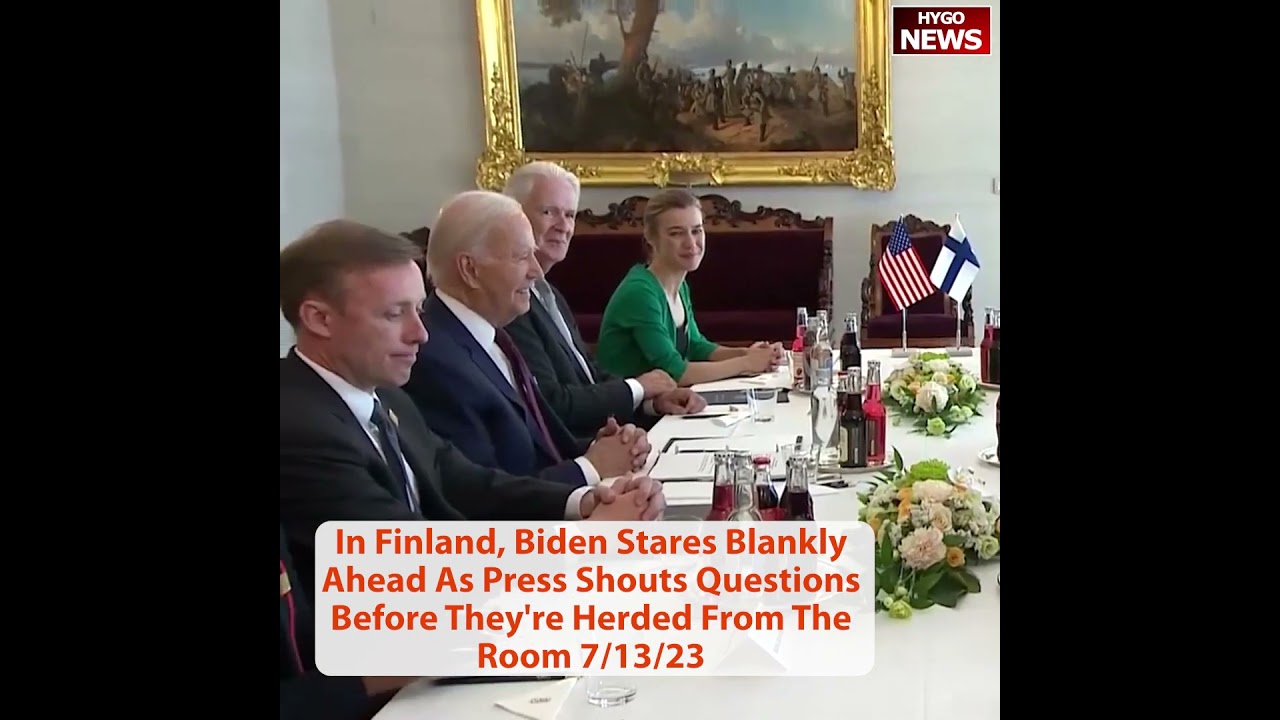 In Finland, Biden Stares Blankly Ahead As Press Shouts Questions Before They’re Herded From The Room