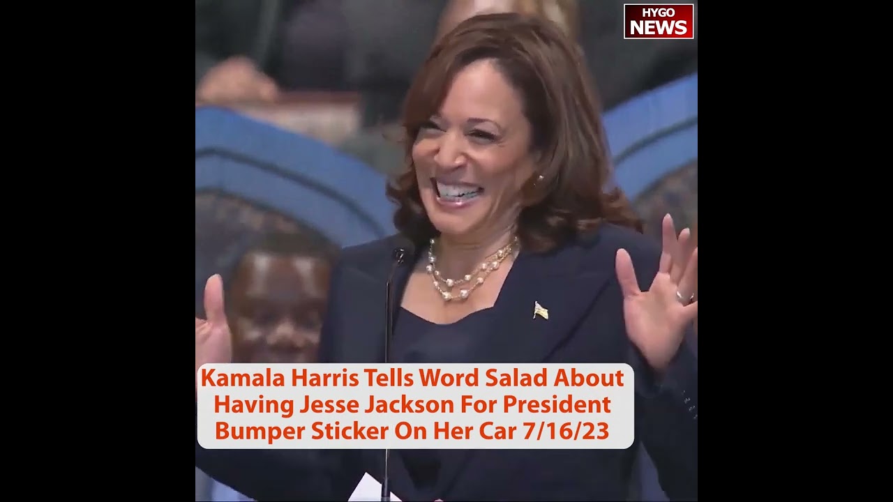 Kamala Harris Tells Word Salad About Having Jesse Jackson For President Bumper Sticker On Her Car