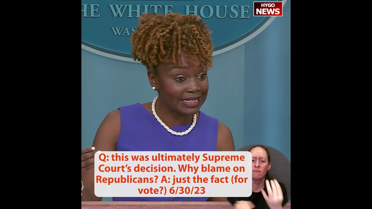 Q: this was ultimately Supreme Court’s decision. Why blame on Republicans? A: just fact (for vote?)