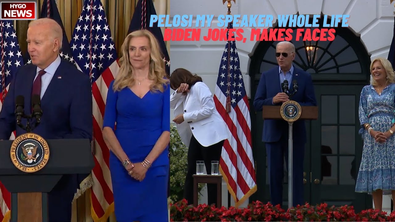 Biden Pelosi “Gonna be my Speaker Her Whole Life”, cracked jokes, Makes Faces, Ignores Questions