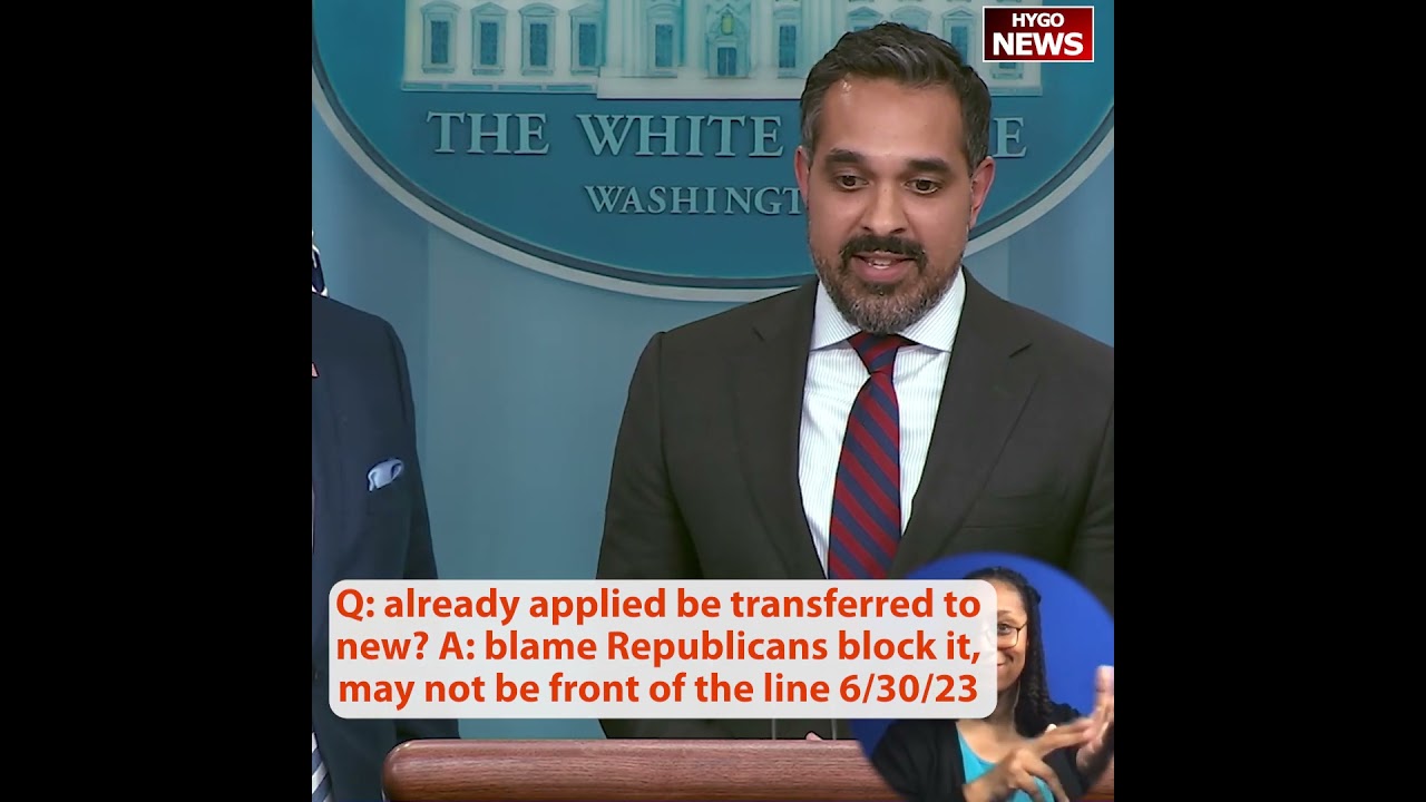 Q: already applied be transferred to new? A: Republicans block it, may not be the front of the line