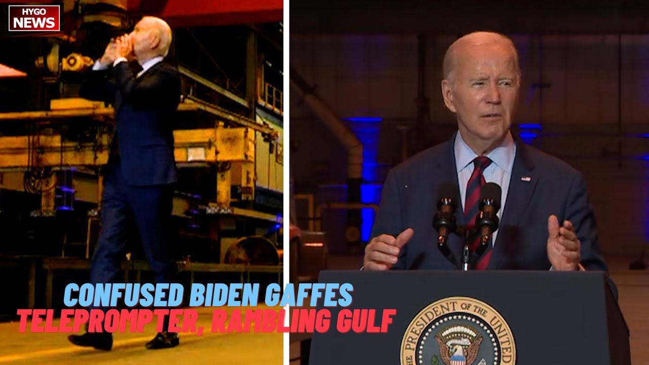 Confused Biden got lost, Gaffes Reading From Giant Teleprompter, Rambling Gulf