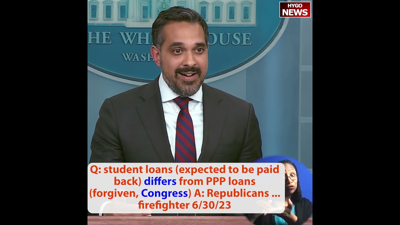 Q: student loans (expected to be paid back) differs from PPP loans (forgiven) A: Republicans …