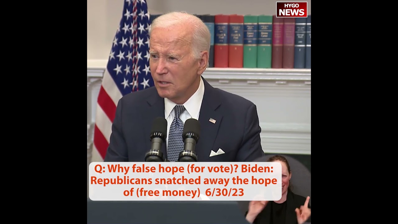 Q: Why false hope (for vote)? Biden: Republicans snatched away the hope of (free money)