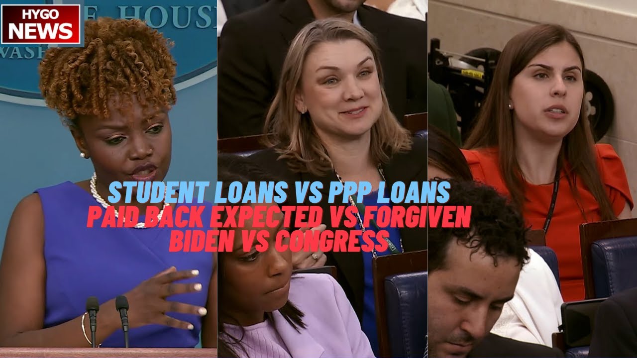 Q: Student loans vs PPP loans (paid back expected vs forgiven, Biden vs Congress) A: Republicans …