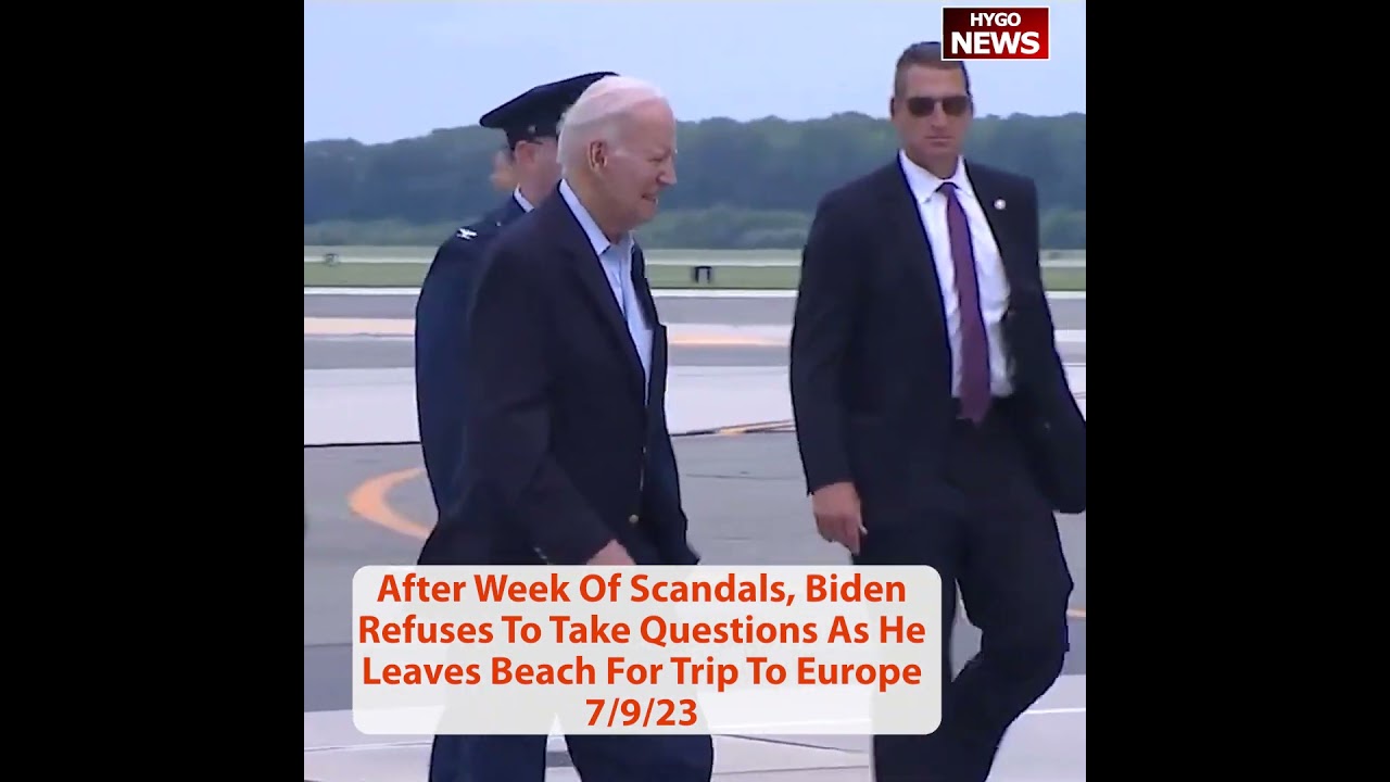 After Week Of Scandals, Biden Refuses To Take Questions As He Leaves Beach For Trip To Europe