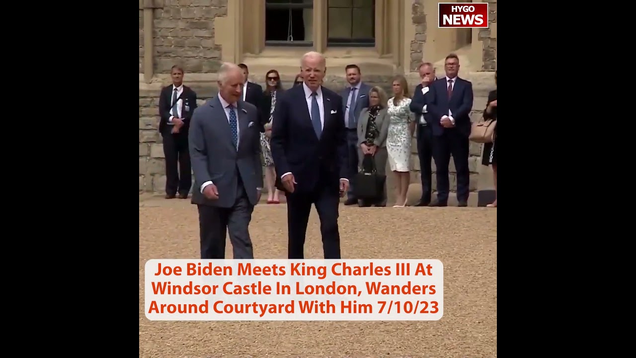 Joe Biden Meets King Charles III At Windsor Castle In London, Wanders Around Courtyard With Him.