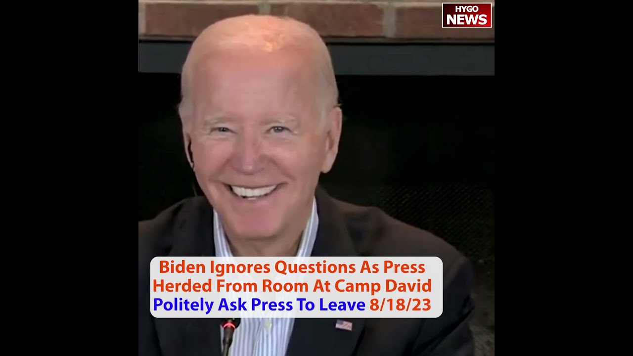 Biden Ignores Questions As Press Herded From Room At Camp David Politely Ask The Press To Leave