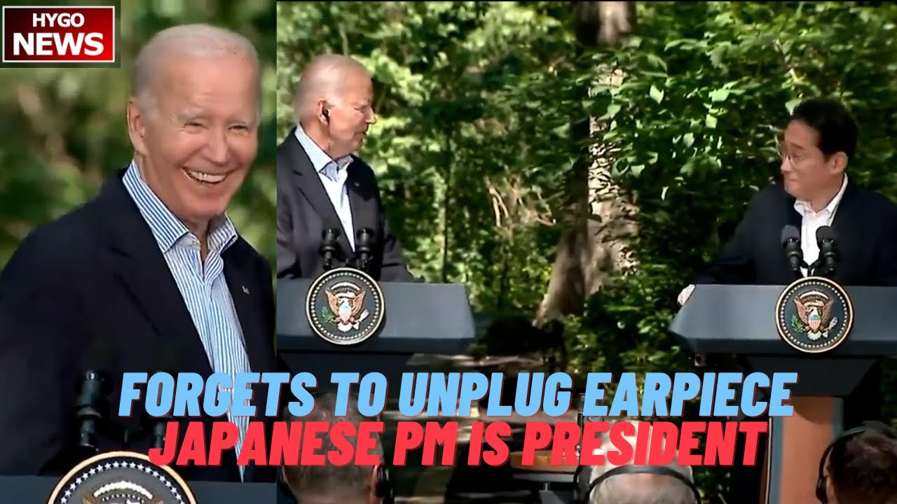 Biden Forgets To Unplug Earpiece, Forgets Shaking Hands, Japanese PM is President, Confused