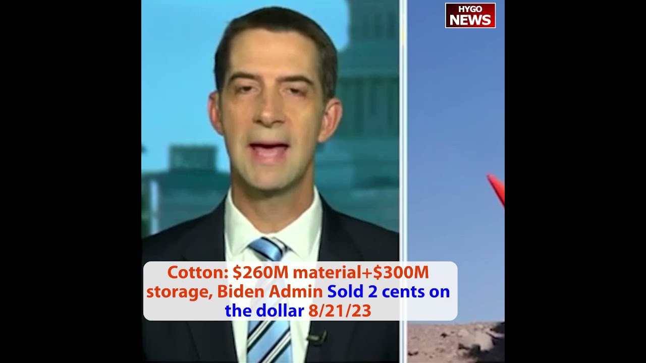 Cotton: $260M material+$300M storage, Biden Admin Sold 2 cents on the dollar