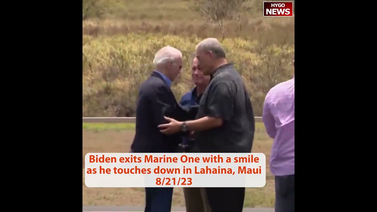 Biden exits Marine One with a smile, Biden mispronounces the names of multiple Hawaii officials