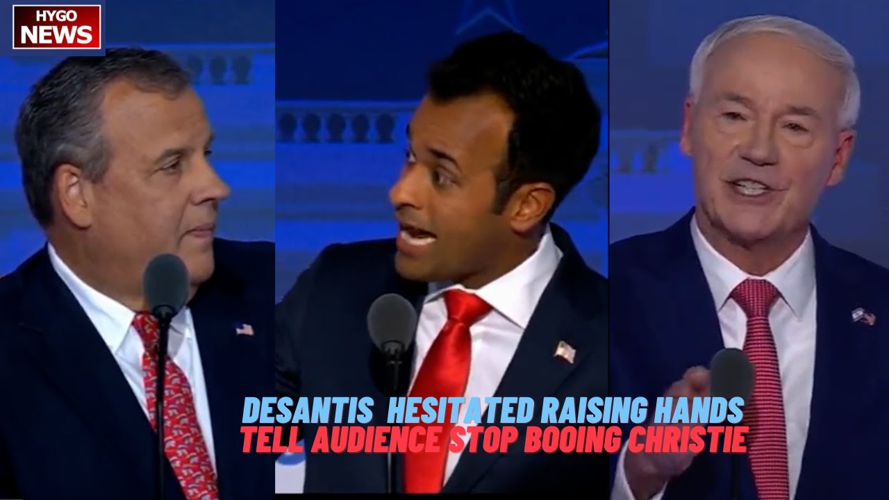 GOP Debate DeSantis &Pence hesitated raising hands; Bret Baier Tell Audience to Stop Booing Christie