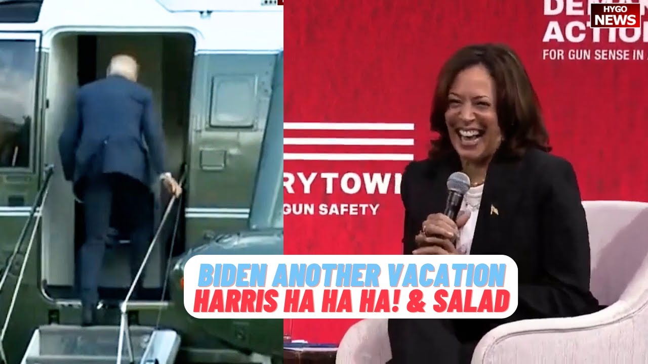 Biden Again Ignores Questions Another Weekend Vacation; Harris Ha Ha Ha! & Word Salad