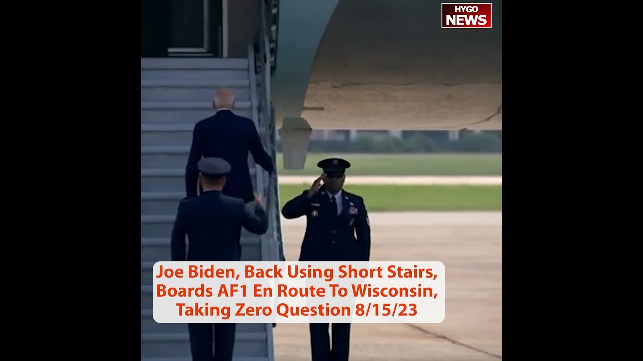 Biden, Back Using Short Stairs, Boards AF1 En Route To Wisconsin, Taking Zero Question