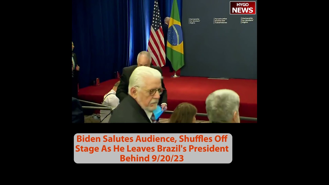 Biden Salutes Audience, Shuffles Off Stage As He Leaves Brazil’s President Behind; Supposed To Ask