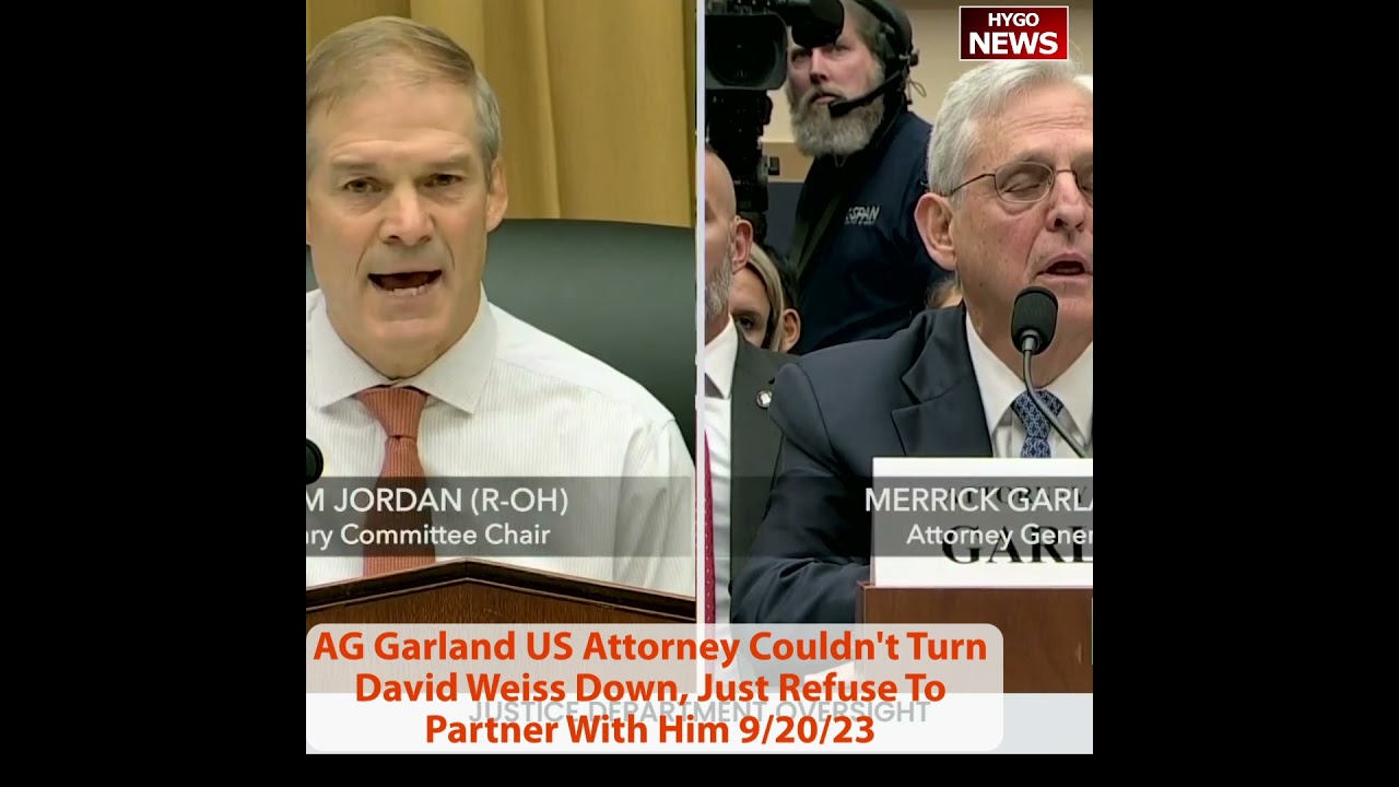 AG Garland US Attorney Couldn’t Turn David Weiss Down, Just Refuse To Partner With Him