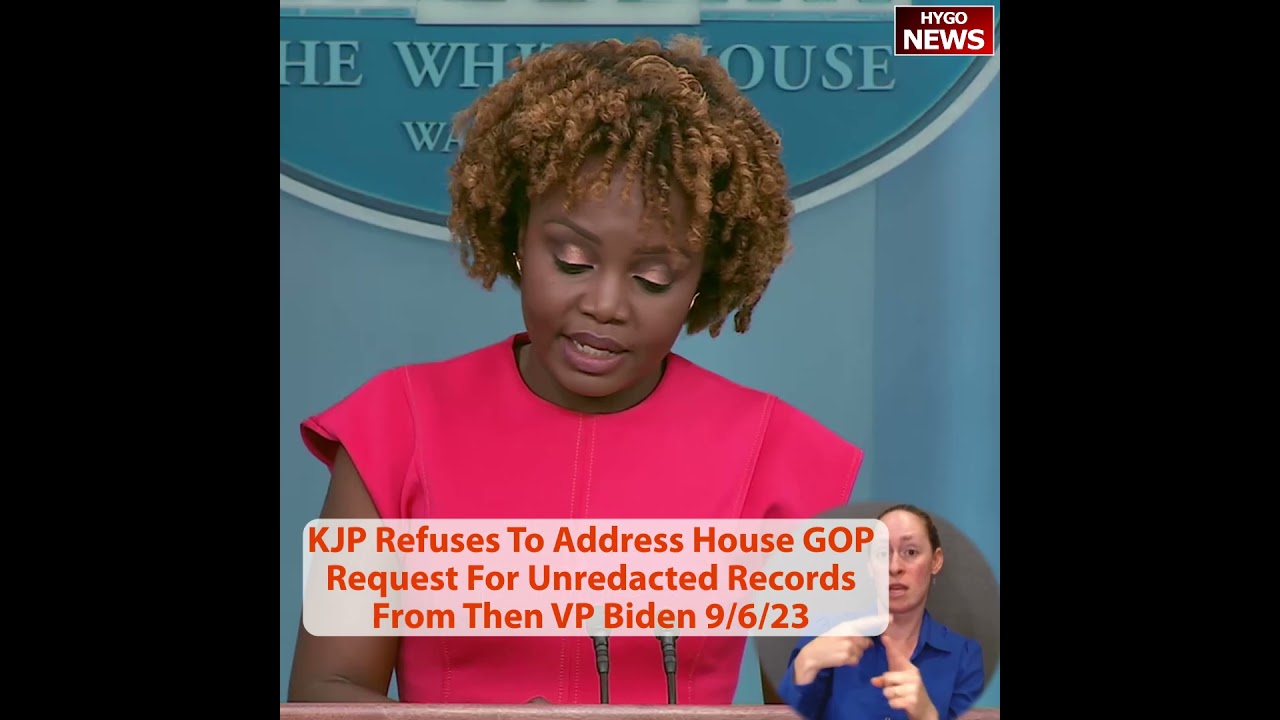 KJP Refuses To Address House GOP Request For Unredacted Records From Then VP Biden