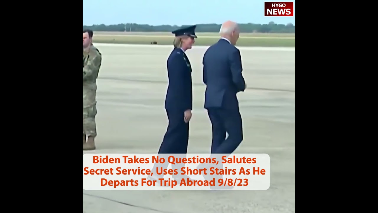 Biden Takes No Questions, Salutes Secret Service, Uses Short Stairs As He Departs For Trip Abroad