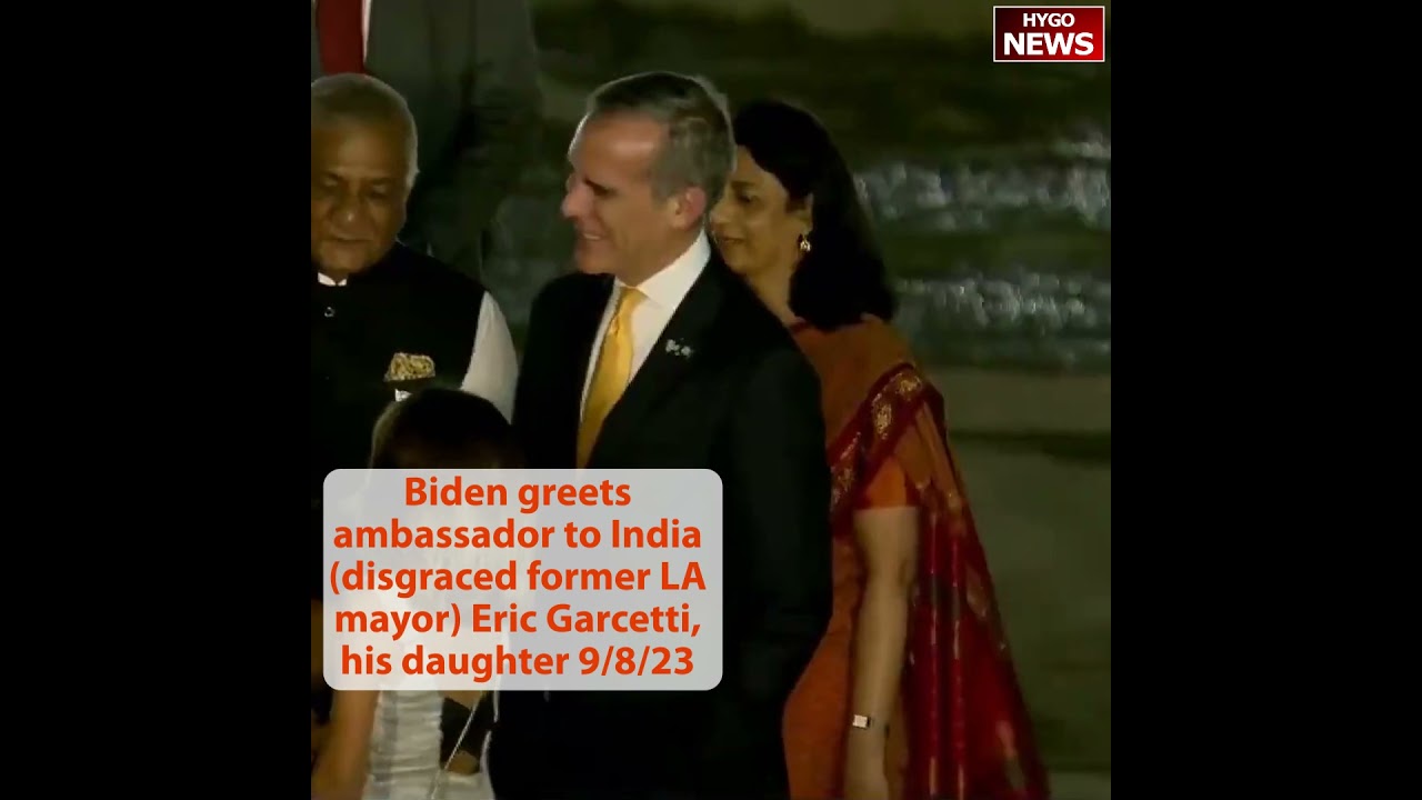 Biden greets ambassador to India (disgraced former LA mayor) Eric Garcetti, his daughter