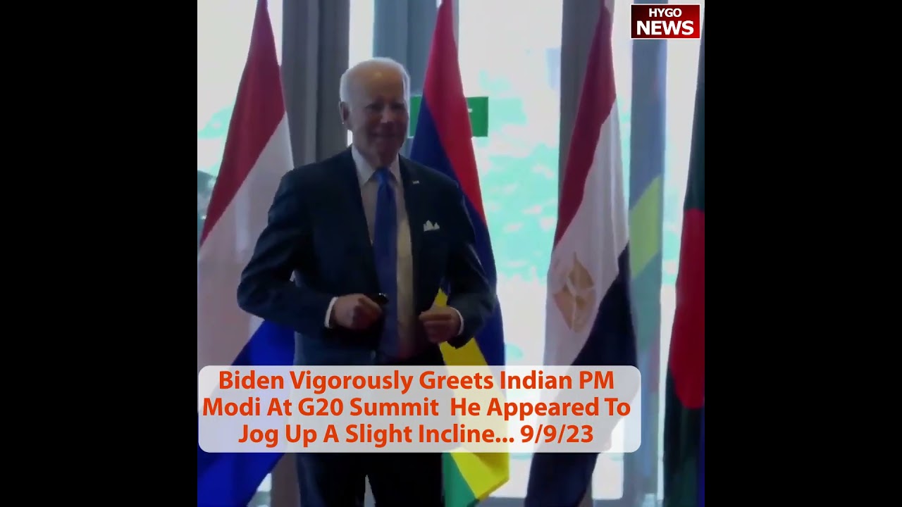 Biden Vigorously Greets Indian PM Modi At G20 Summit He Appeared To Jog Up A Slight Incline…