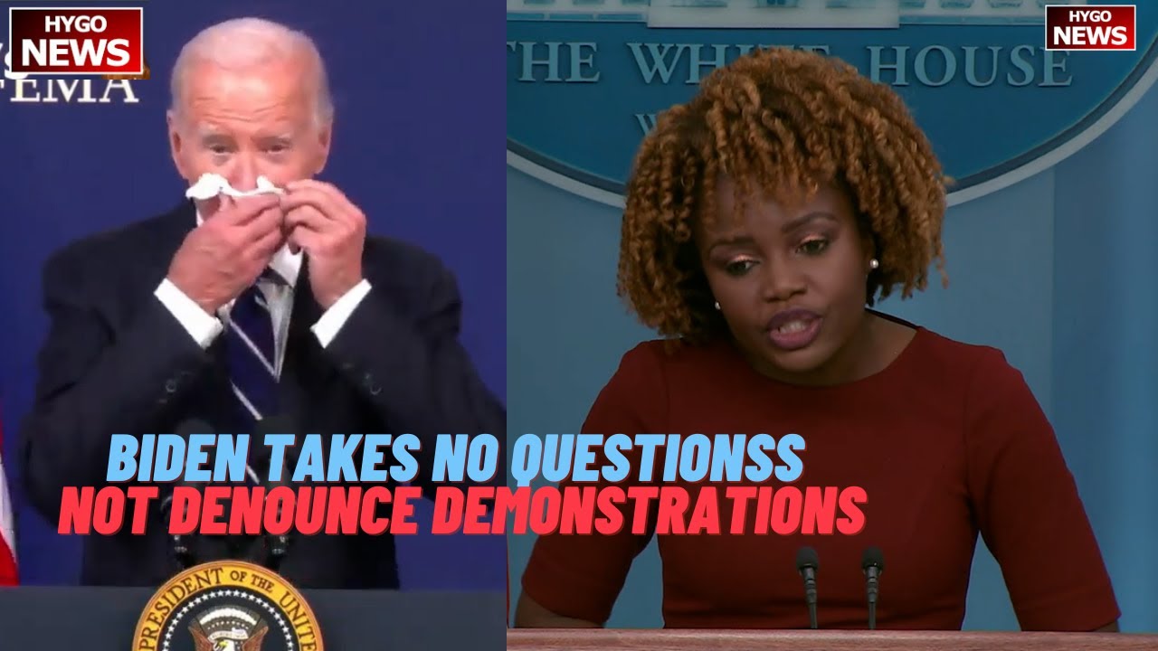 Biden Takes No Questions, Prompter Stumbles: Had No Fire Safe! None! KJP Not Denounce Demonstrations