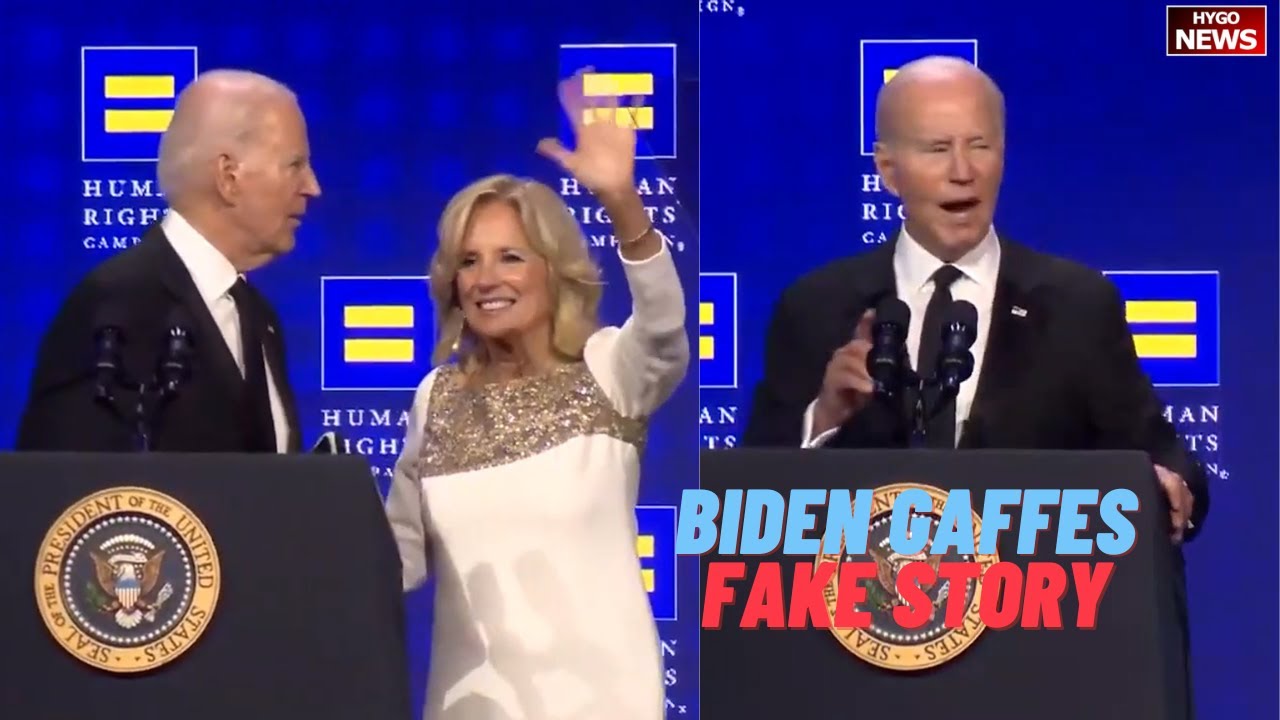 Biden gaffes, 100 round, Rambling, guided off stage, Fake Story