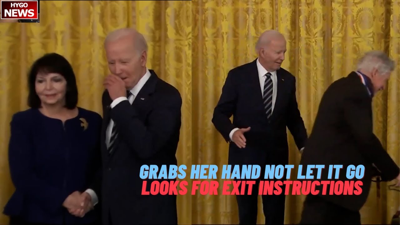 Joe Biden Grabs Her Hand Doesn’t Let It Go, Confused Biden Looks For Exit Instructions