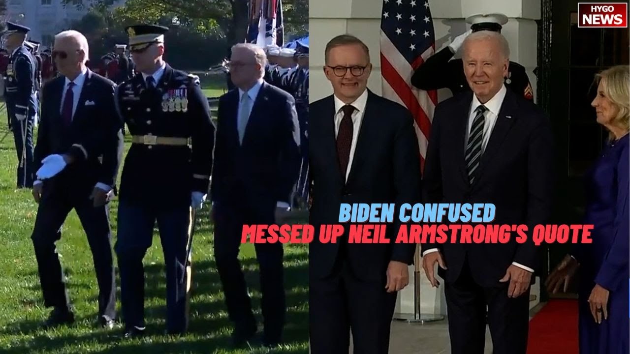 Biden Confused, Messed Up Neil Armstrong’s Quote; Reading From Pre-Written Notes