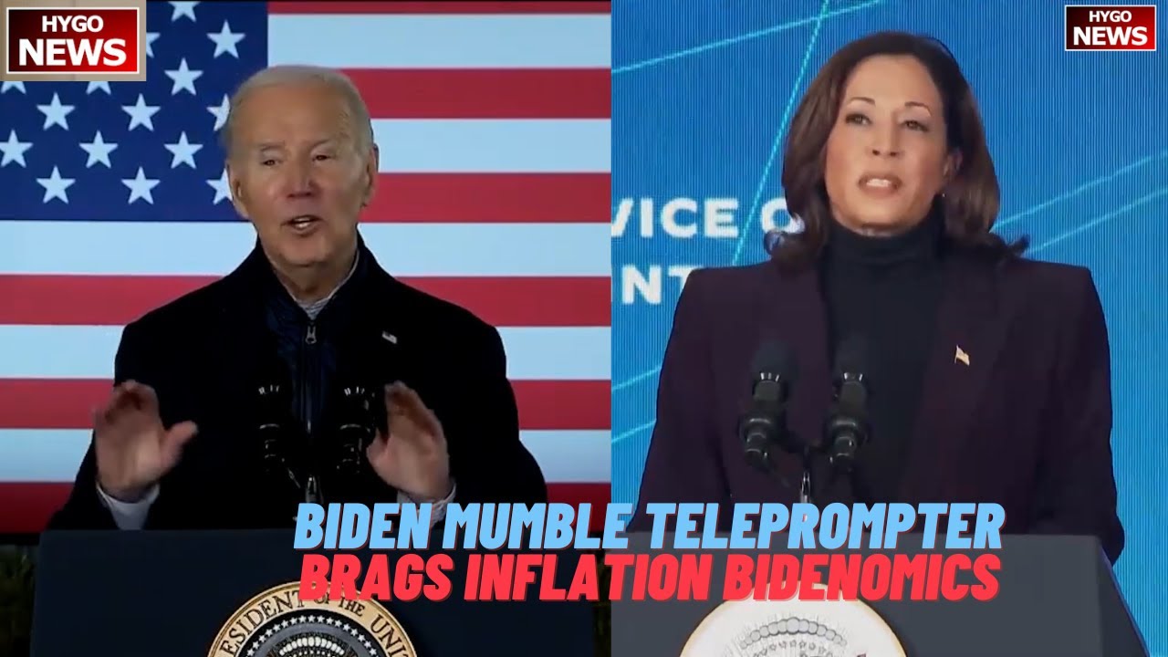 Biden Mumbling Through Teleprompter Script, Gaffes, Brags Inflation Down Due To Bidenomics