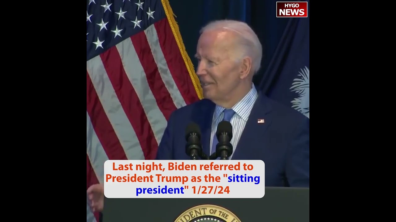 Confused Biden SCREAMING, shut down the border, referred to Trump as “sitting president”