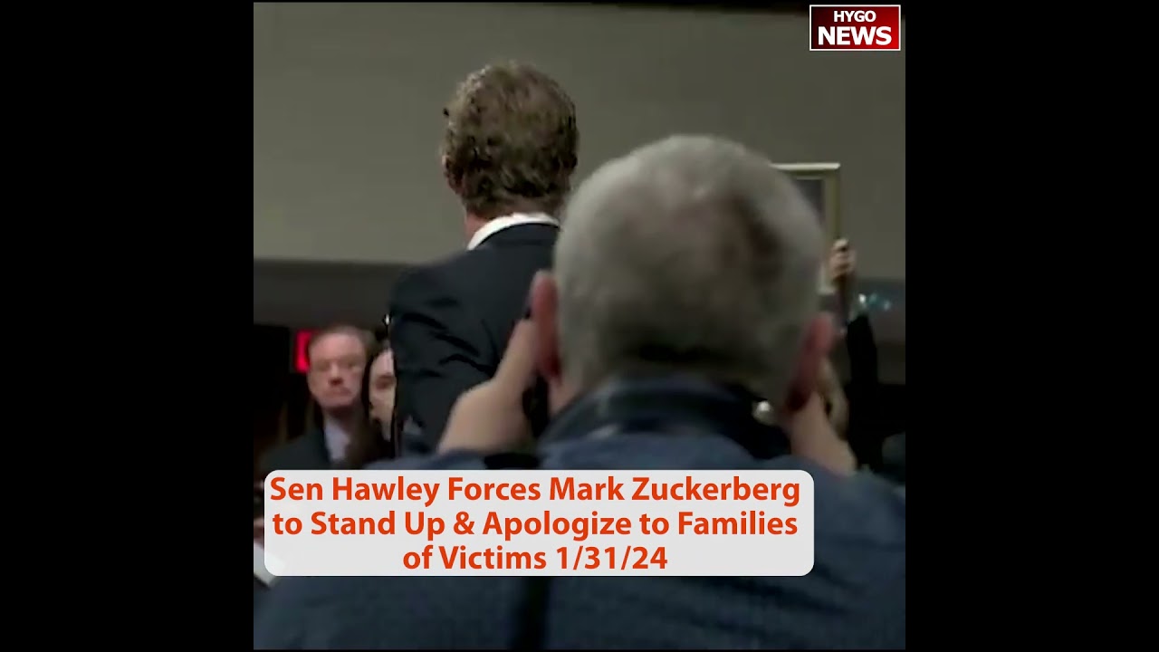 Sen Hawley Forces Mark Zuckerberg to Stand Up and Apologize to Families of Victims Zuckerberg Get Up