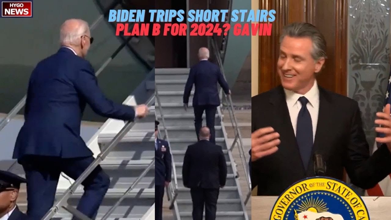 VIGOR: Biden almost trips (twice), short stairs Secret Service agent; Plan B For 2024 Gavin standby?