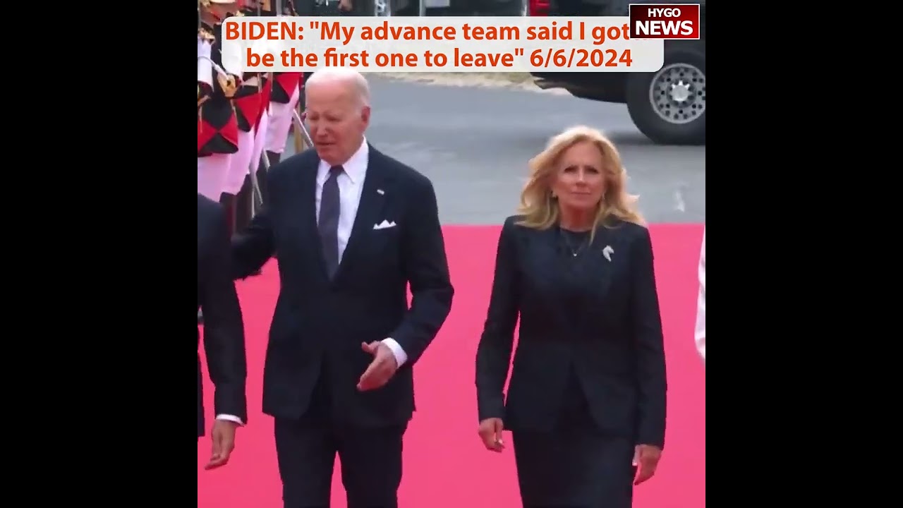 Biden Awkwardly Hunches Over, Jill Quickly Pulls Joe Out as Macron Stays Behind to Greet Veterans