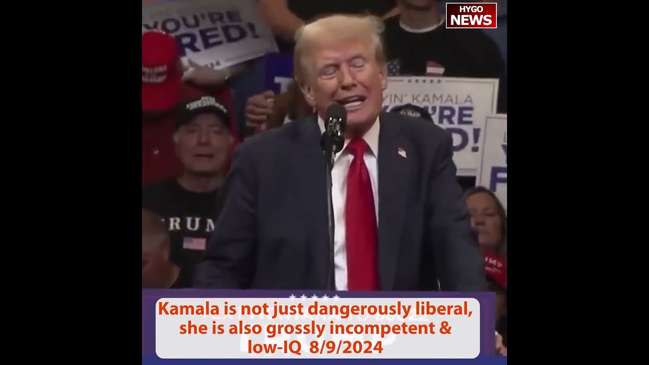 Trump broke from his routine, showed videos of Kamala dangerously liberal & also grossly incompetent